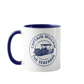 Personalized Pontoon Boat Owners Distressed Style Mug