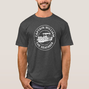 Personalized Pontoon Boat Owners Distressed Style T-Shirt