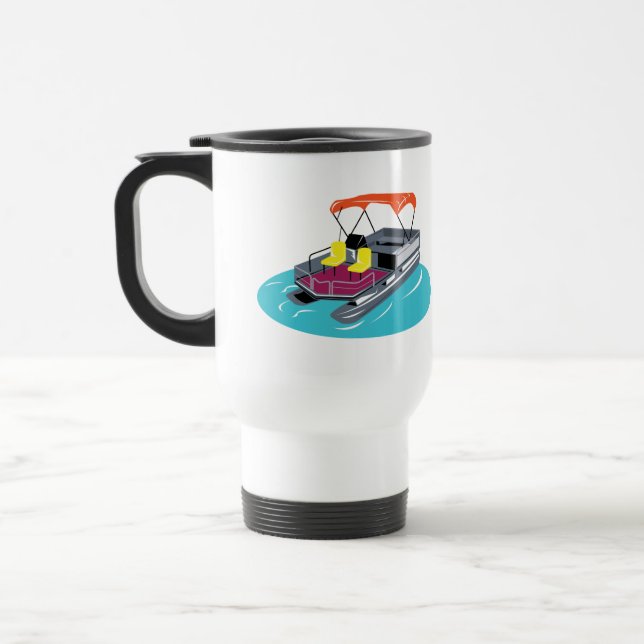 Personalized Pontoon Boat Travel Mug (Left)
