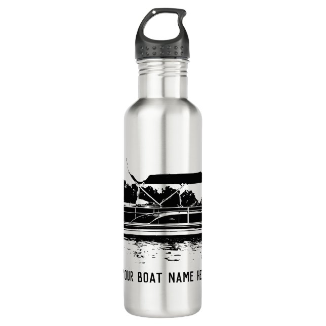 Personalized Pontoon Boat Water Bottle (Front)