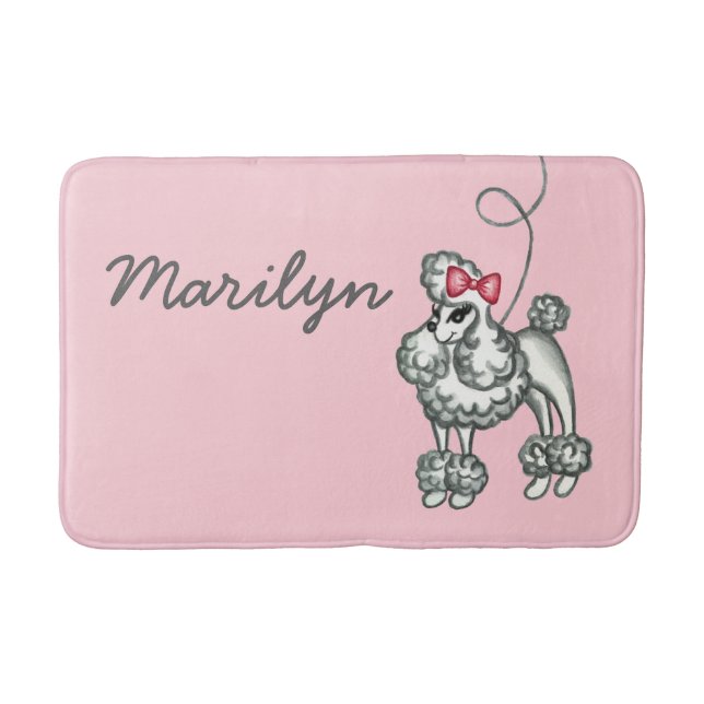 Personalized Poodle Bath Mat (Front)