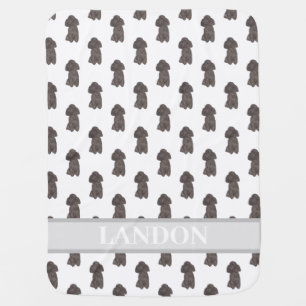 Personalized Poodle (Black) Baby Blanket