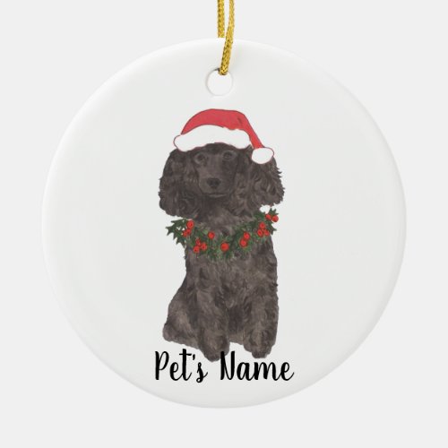 Personalized Poodle Black Ceramic Ornament