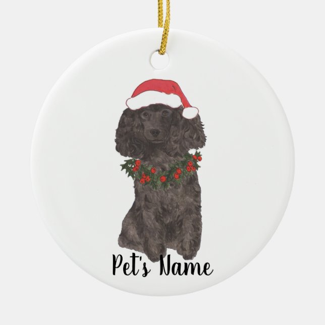 Personalized Poodle (Black) Ceramic Ornament (Front)