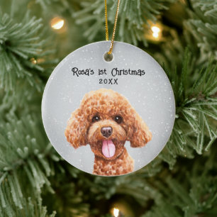 Personalized Poodle Ceramic Ornament