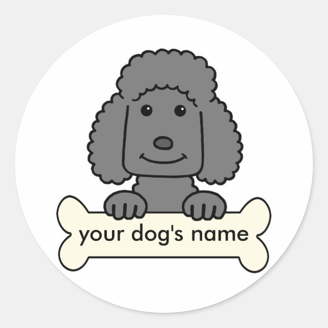 Personalized Poodle Classic Round Sticker (Front)