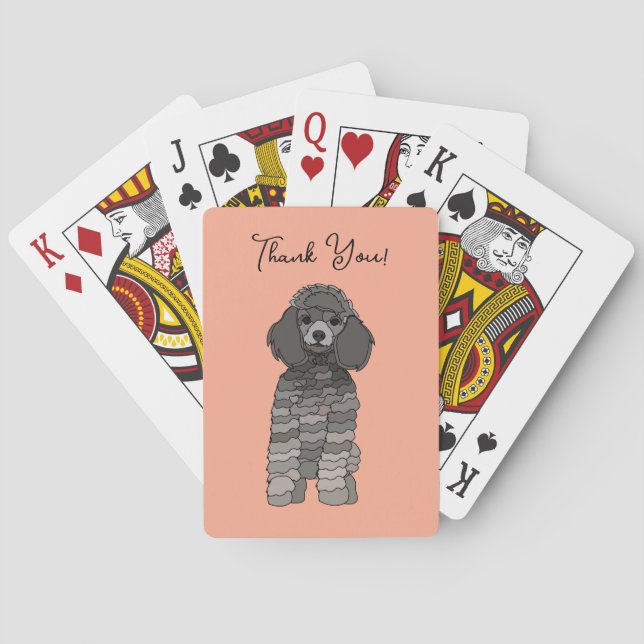 Personalized Poodle Dog Pet Poker Cards (Back)