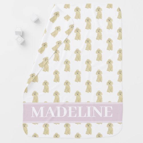 Personalized Poodle Fawn Tan Blonde Golden Baby Blanket