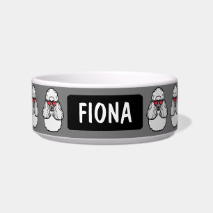 Personalized Poodle Pattern Funny Bowl