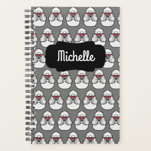Personalized Poodle Pattern Funny Planner