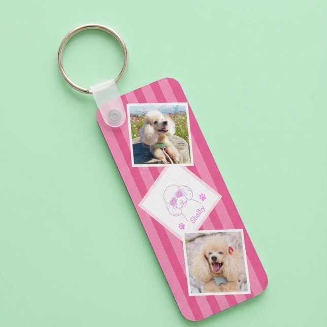 Personalized Poodle Photo Keychain with Name (Creator Uploaded)