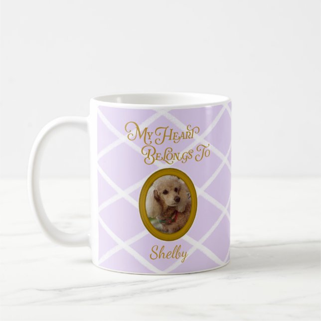 Personalized Poodle Photo | Lavender Poodle Mom Coffee Mug (Left)