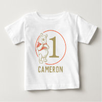 Personalized Pooh First Birthday Baby T-Shirt