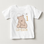 Personalized Pooh First Birthday Baby T-shirt at Zazzle