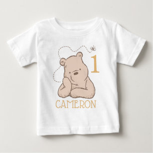 Personalized Pooh First Birthday Baby T-Shirt