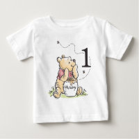 Personalized Pooh Watercolor First Birthday