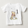 Personalized Pooh Watercolor First Birthday Baby T-Shirt