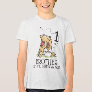 Personalized Pooh Watercolor First Birthday Tri-Blend Shirt