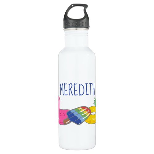 Personalized Pool Floats Illustrated Summer Stainless Steel Water Bottle