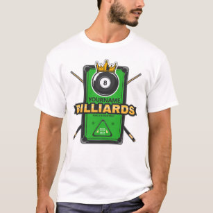 Personalized Pool Hall NAME 8 Ball Crown Billiards T-Shirt