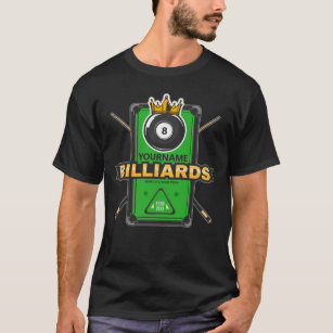 Personalized Pool Hall NAME 8 Ball Crown Billiards T-Shirt