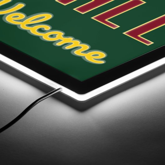 Personalized Pool Hall Neon Glow Style Game Room LED Sign (Corner)