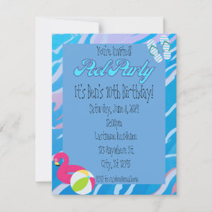 Personalized Pool Party Invitation