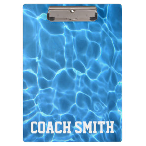 Personalized Pool Photo Swimming or Diving Coach Clipboard
