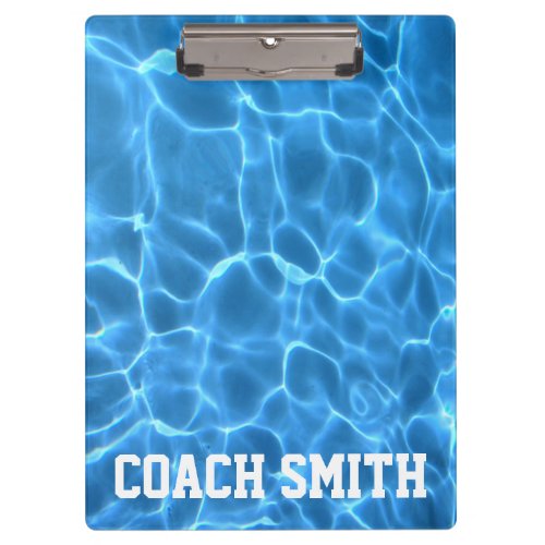 Personalized Pool Photo Swimming or Diving Coach Clipboard