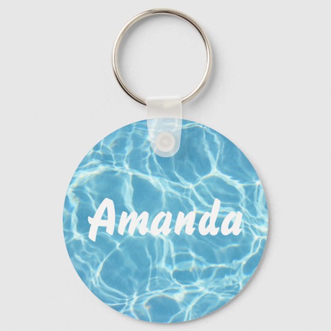 Personalized Pool Water Keychain (Front)