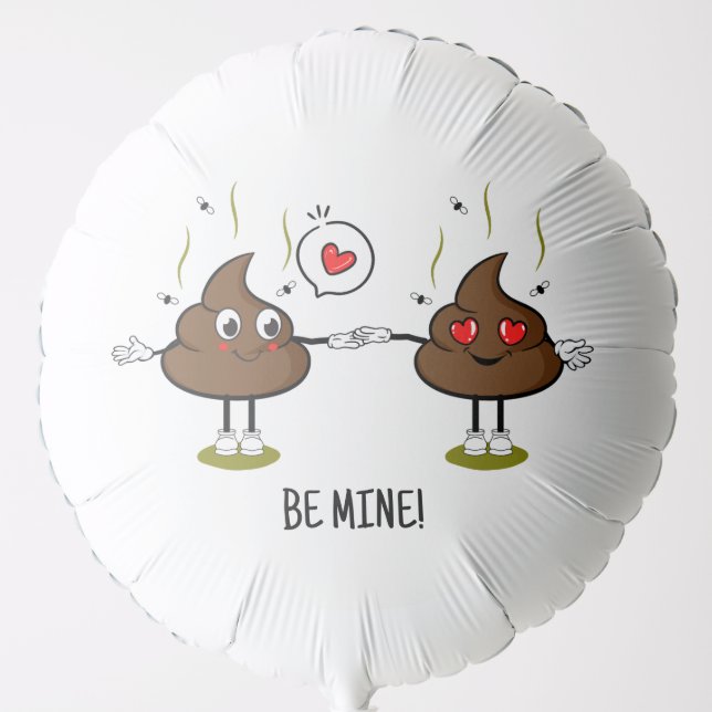 Personalized Poop Emoji Love Couple  Balloon (Front)