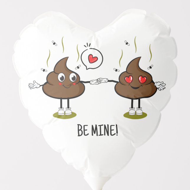 Personalized Poop Emoji Love Couple  Balloon (Front)