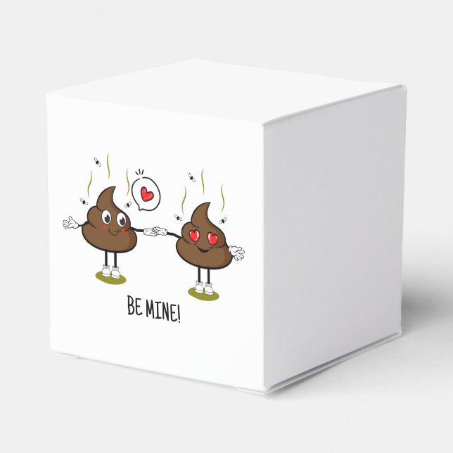 Personalized Poop Emoji Love Couple  Favor Boxes (Back Side)