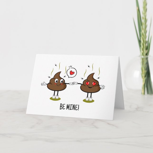 Personalized Poop Emoji Love Couple  Holiday Card (Front)