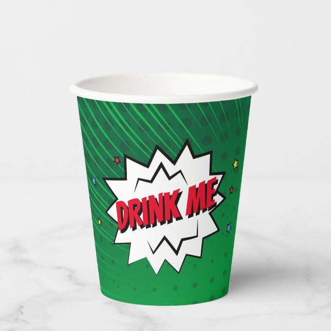 Personalized Pop Art Christmas Comic  Paper Cups (Front)