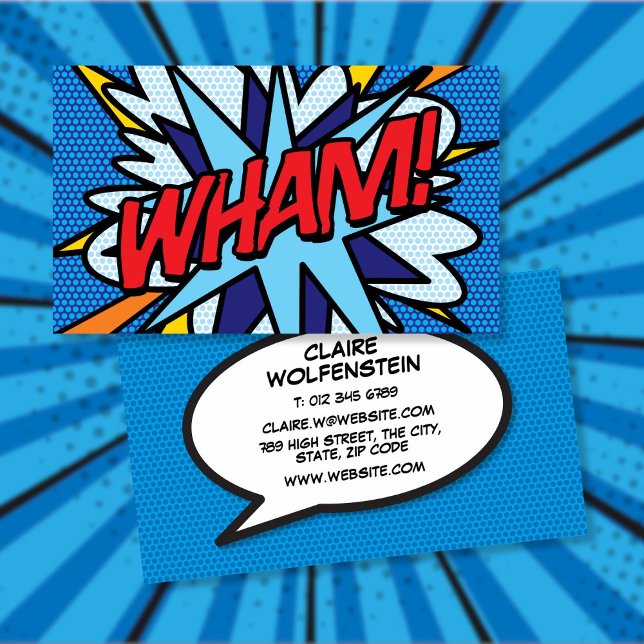 Personalized Pop Art Comic Book WHAM Business Card (Personalized Pop Art Comic Book WHAM Business Card)