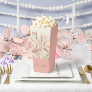 Personalized Popcorn Boxes, Flamingo Party Theme Favor Boxes