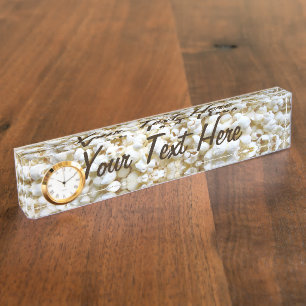 Personalized Popcorn Texture Photography Desk Name Plate
