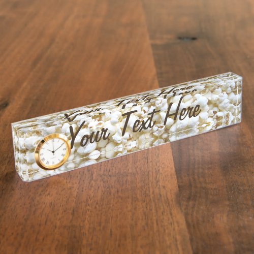 Personalized Popcorn Texture Photography Desk Name Plate
