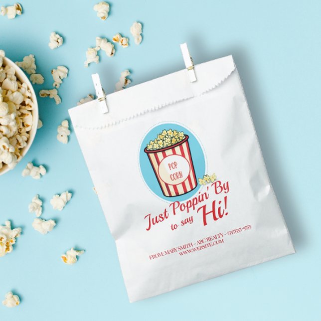 Personalized Poppin' By to Say Hi Pop By Favor Bag (Personalized Poppin' by To Say Hi Favor Bag for Real Estate and Small Business Marketing)
