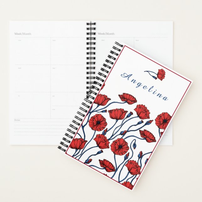 Personalized Poppy Flower Bouquet Planner (Display)