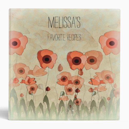 Personalized Poppy Recipe Binder