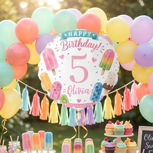 Personalized Popsicle Birthday Summer Balloon