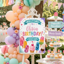 Personalized Popsicle Birthday Welcome Sign