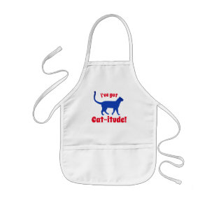 Personalized Popular I've Got Cat-itude Kids' Apron