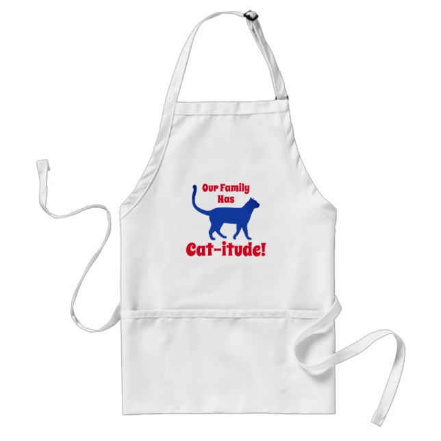 Personalized Popular Our Family Has Cat-itude  Adult Apron (Front)