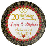 20th Wedding Anniversary Emerald Green W20A Porcelain Plates | Zazzle