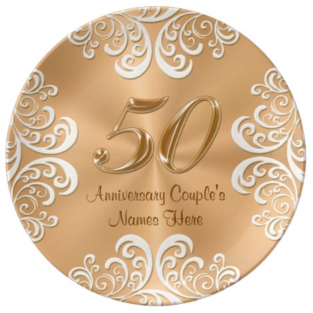 Personalized Porcelain 50th Anniversary Gold Plate