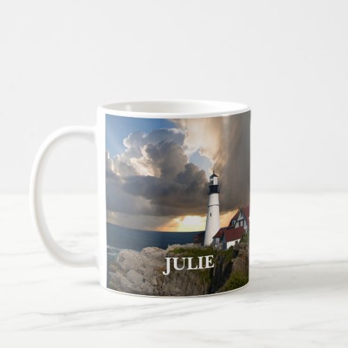 Personalized Portland Head Lighthouse Sunset Mug