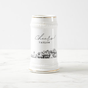 Personalized Portland Skyline Beer Stein